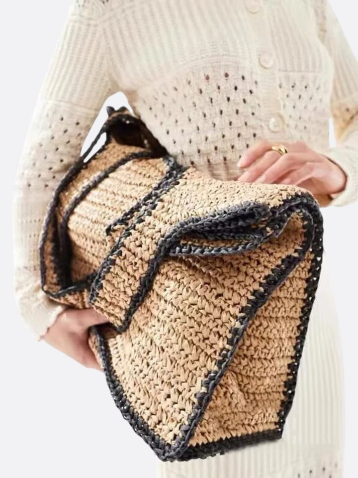 Grand sac cabas tressé en paille