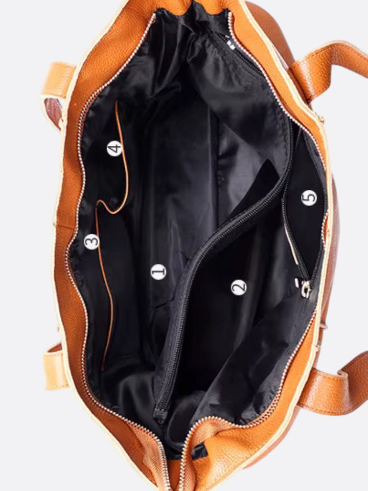 Grand sac cabas en cuir souple