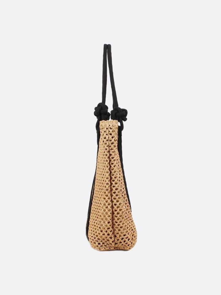 Sac d'épaule en paille type cabas