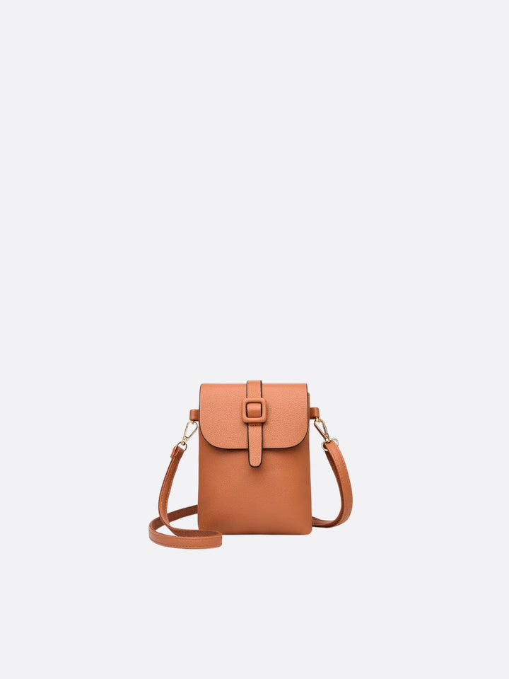 pochette téléphone bandoulière camel
