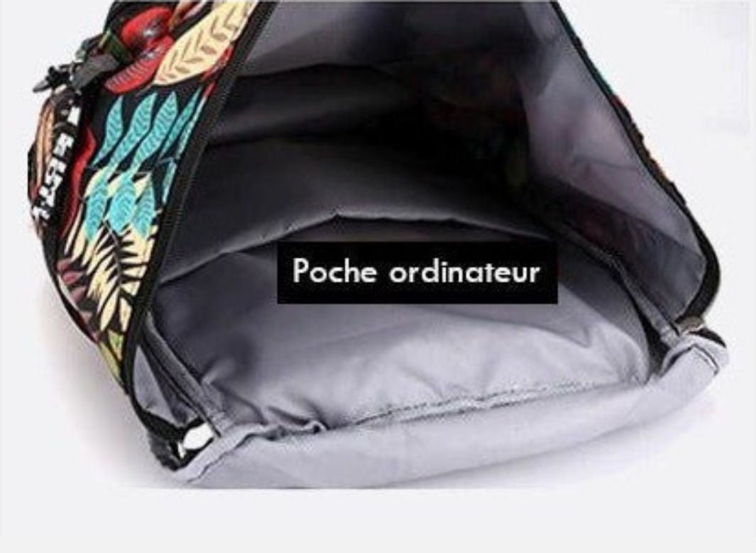 Sac à dos motif feuille
