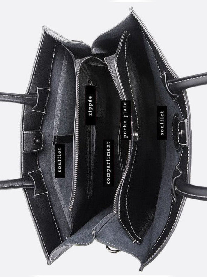 Sac à main cabas cuir noir