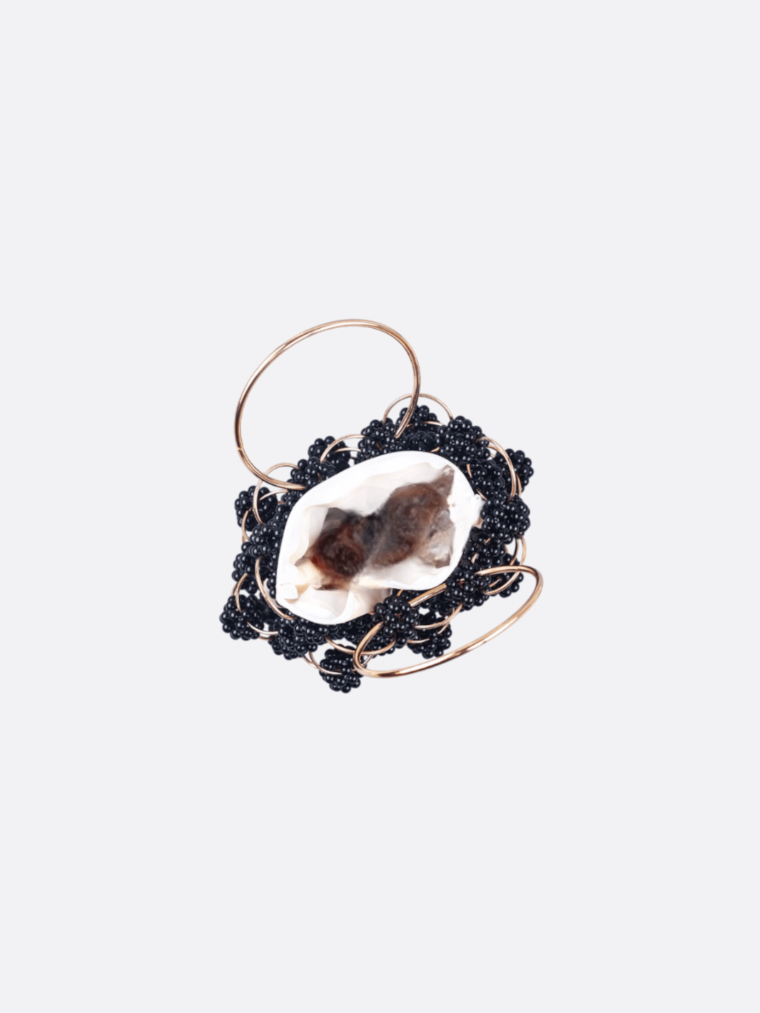 Sac à main de soirée avec perles noires<br>Onyx