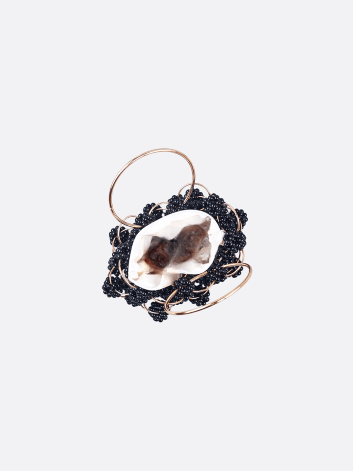 Sac à main de soirée avec perles noires<br>Onyx