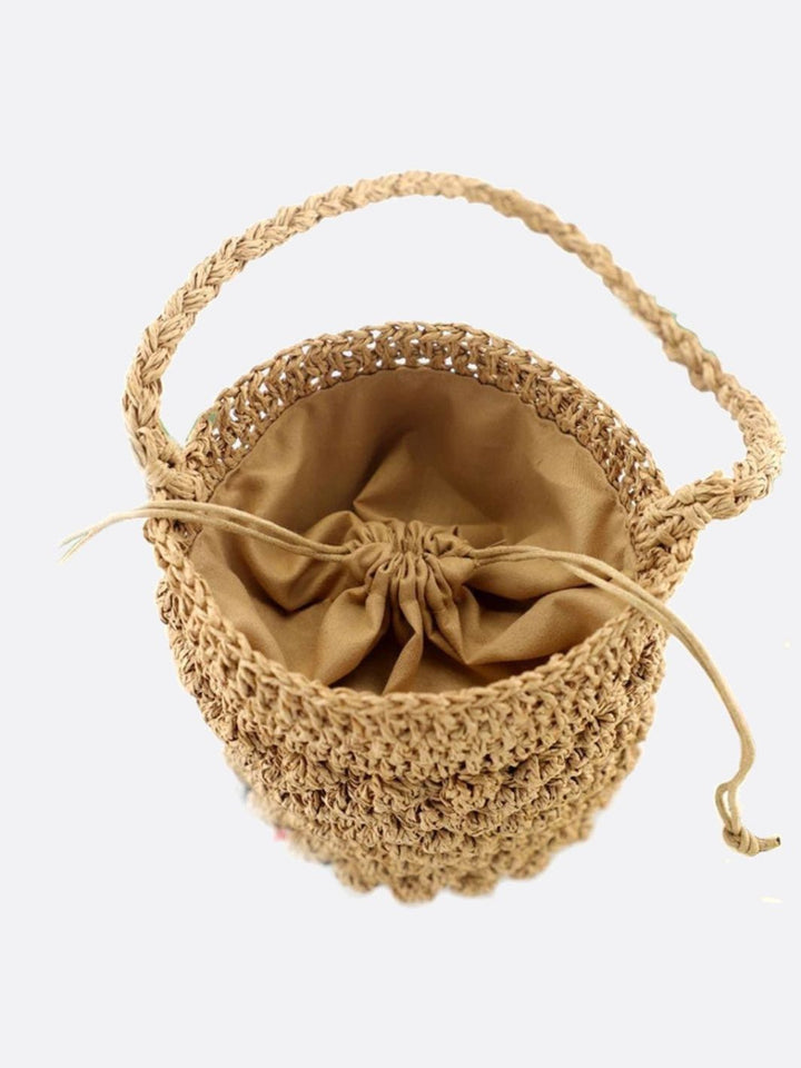 Sac à main en paille et crochet