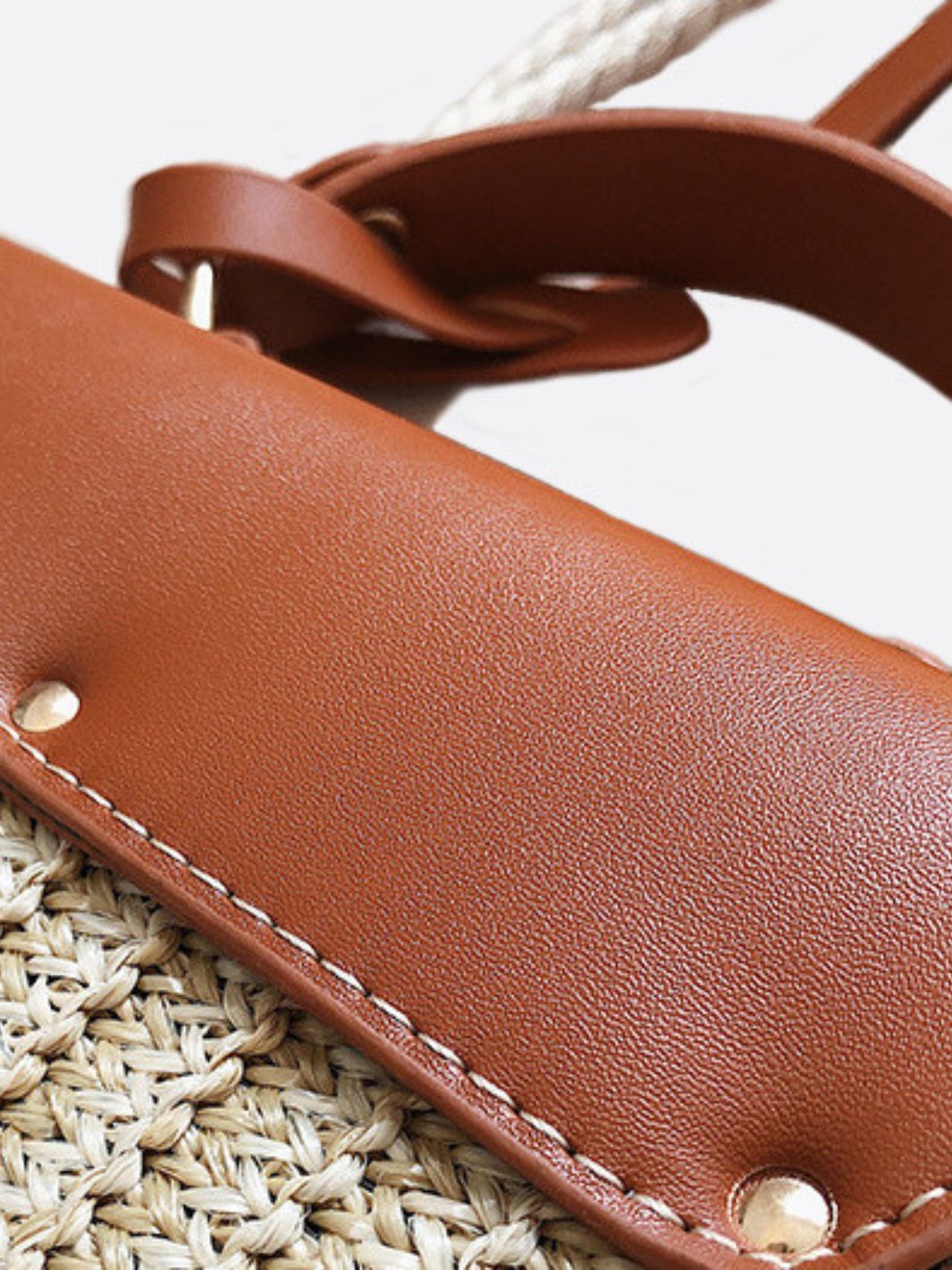 Sac à main paille et cuir