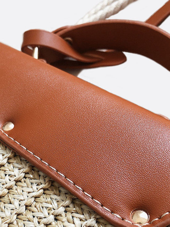 Sac à main paille et cuir