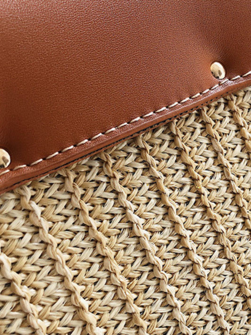 Sac à main paille et cuir