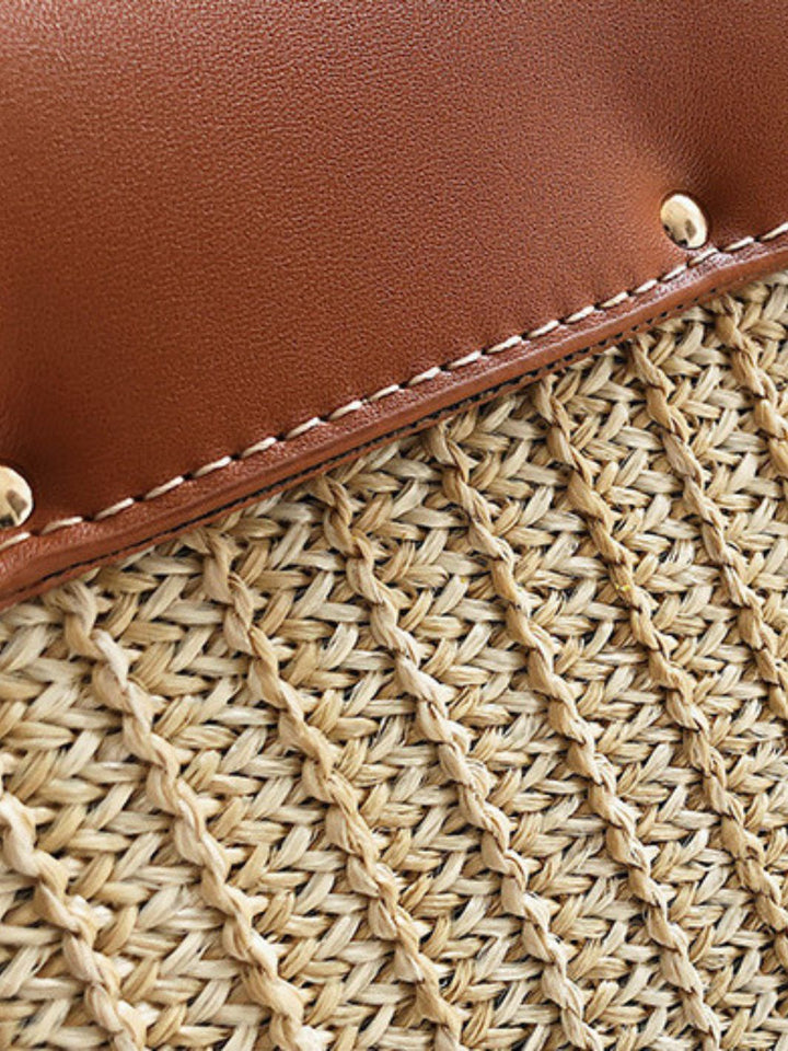 Sac à main paille et cuir