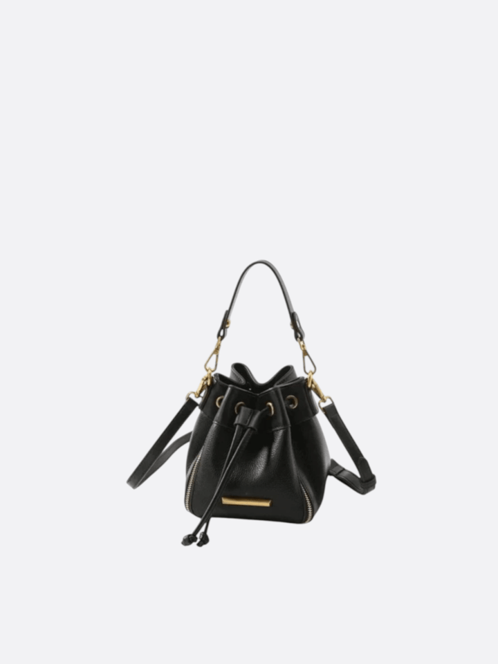 Sac à main seau cuir noir