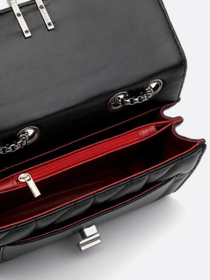 Sac bandoulière cuir matelassé<br>Riviera