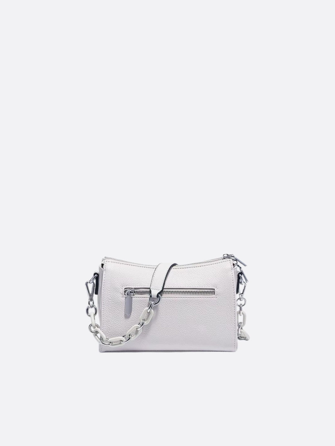 Sac bandoulière en cuir gris clair<br>Selina