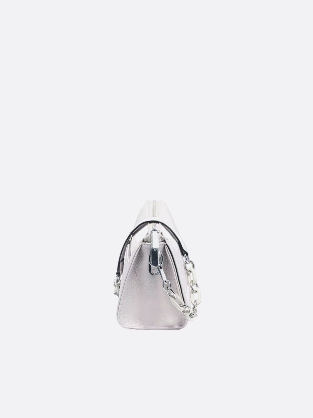 Sac bandoulière en cuir gris clair<br>Selina