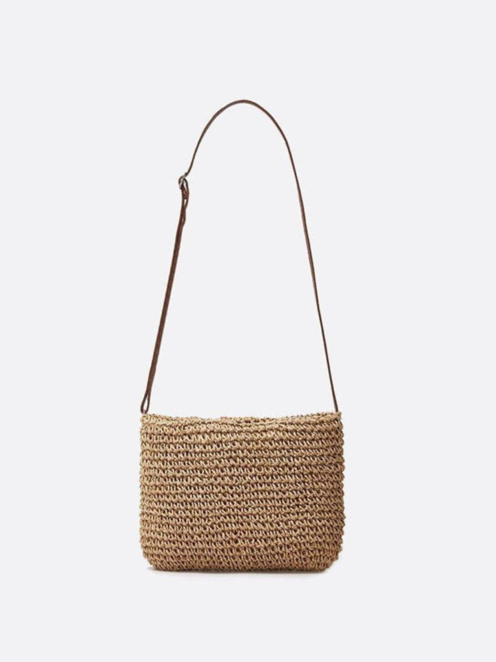Sac bandoulière en paille et crochet