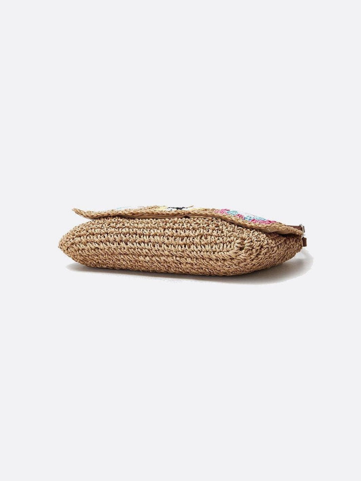Sac bandoulière en paille et crochet