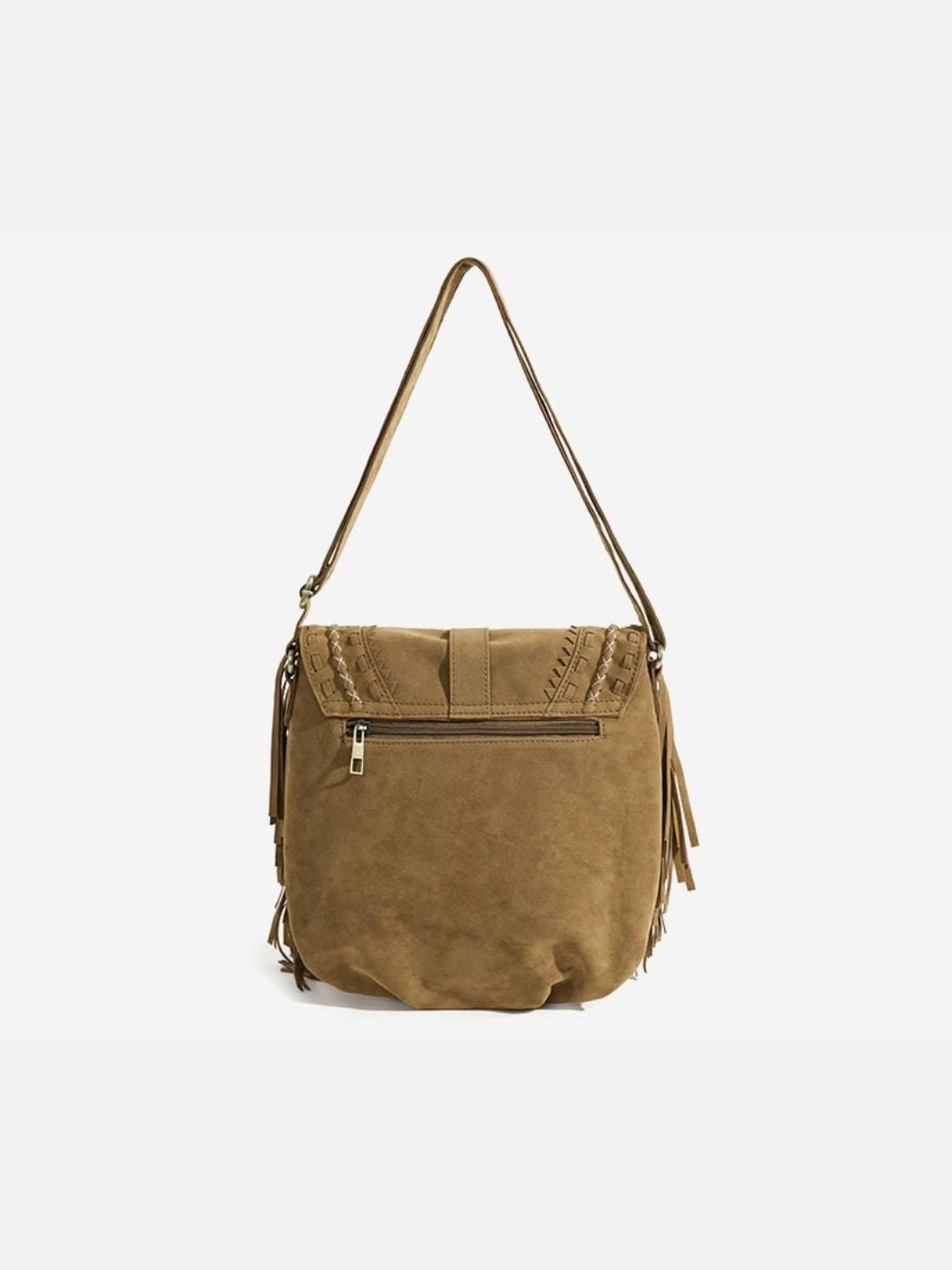 Sac besace daim à franges