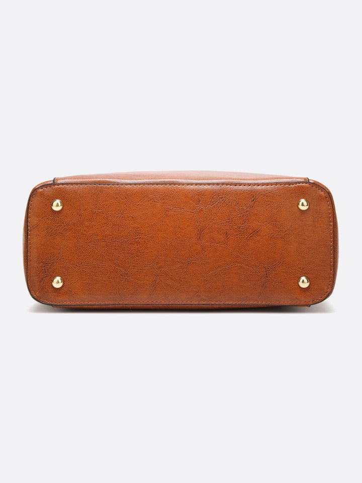 Sac cabas camel en cuir
