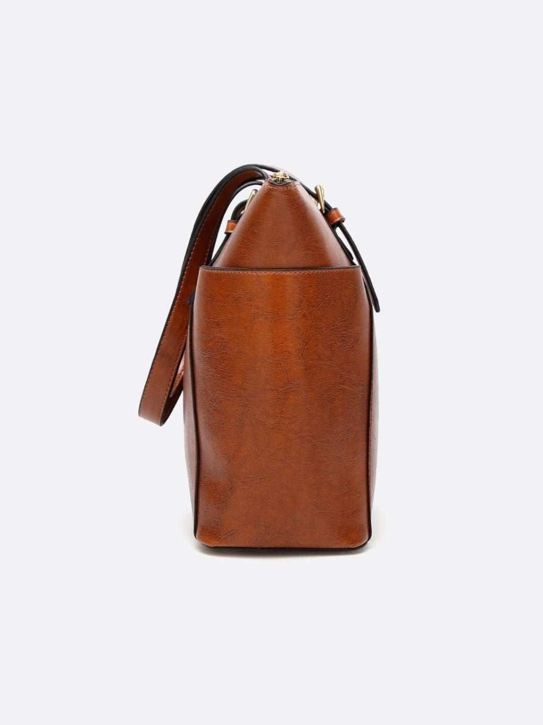 Sac cabas camel en cuir