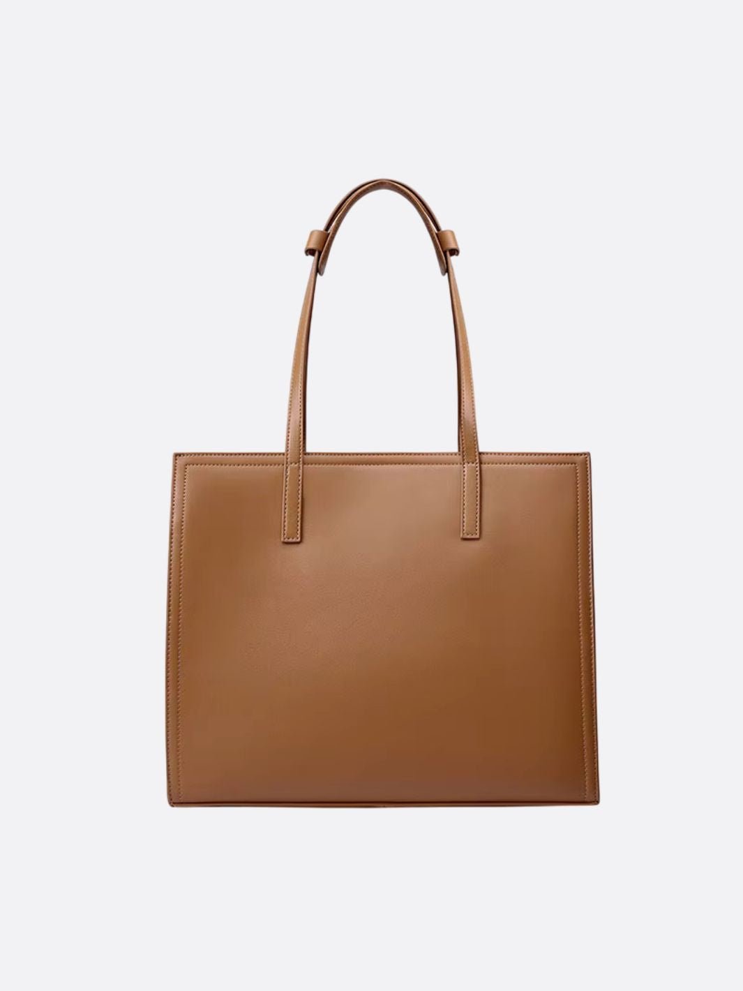 sac cabas cuir camel porté épaule