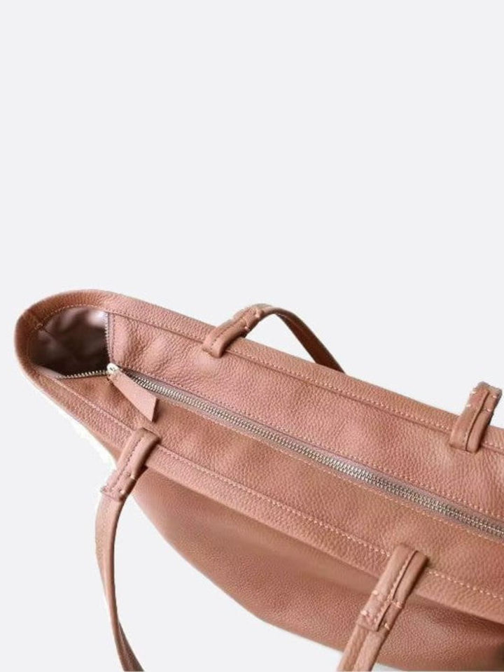 Sac cabas cuir avec fermeture éclair