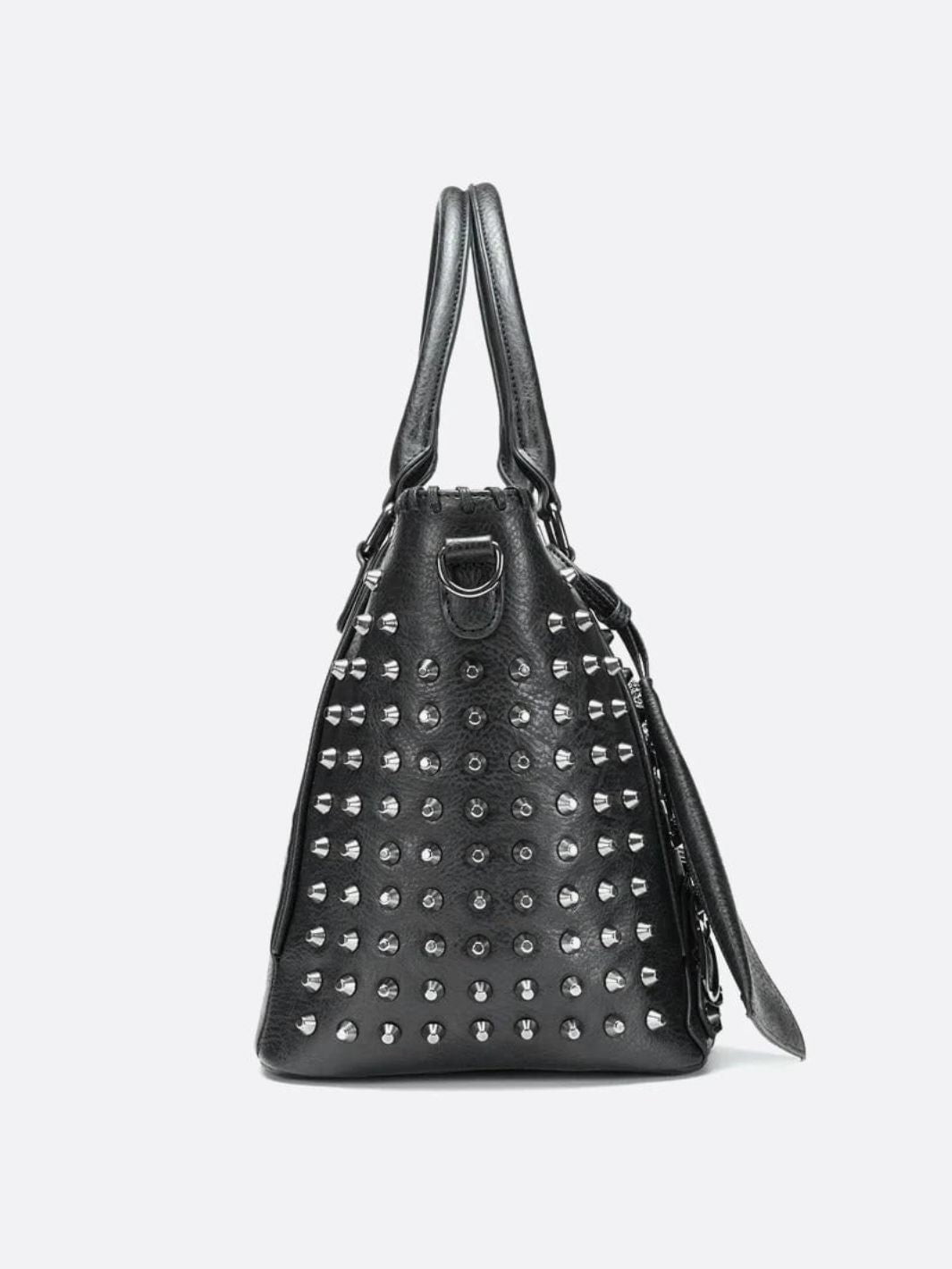 Sac cabas cuir noir clouté