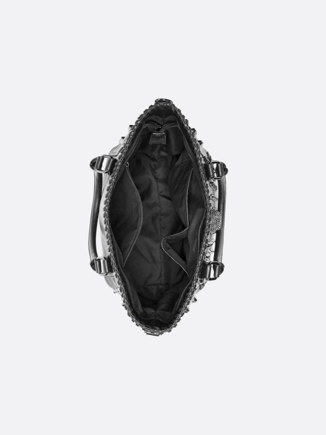 Sac cabas cuir noir clouté<br>Deymos