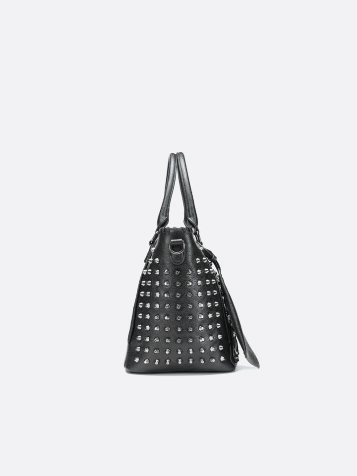 Sac cabas cuir noir clouté<br>Deymos