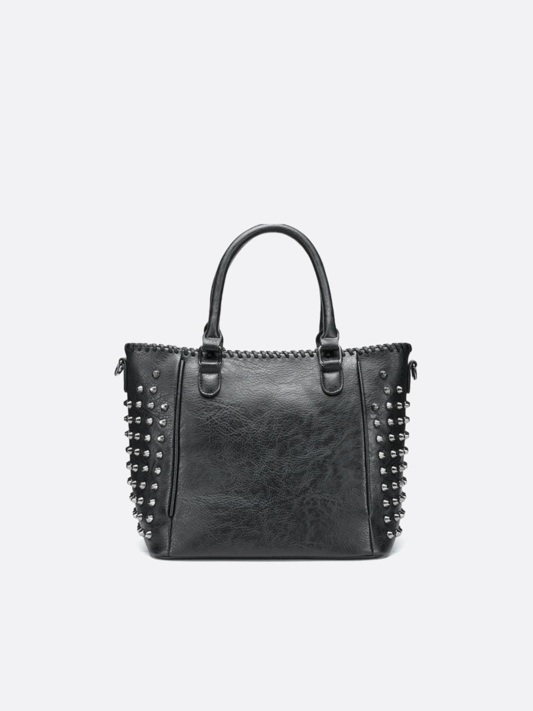 Sac cabas cuir noir clouté<br>Deymos