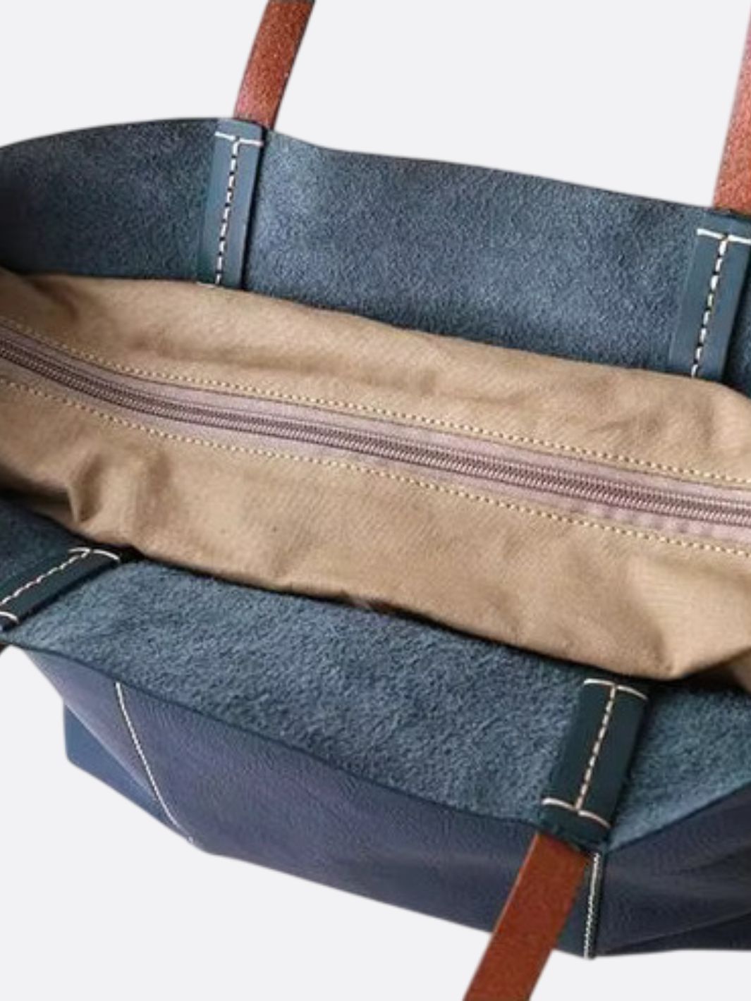 Sac cabas en cuir bleu marine<br>Galet