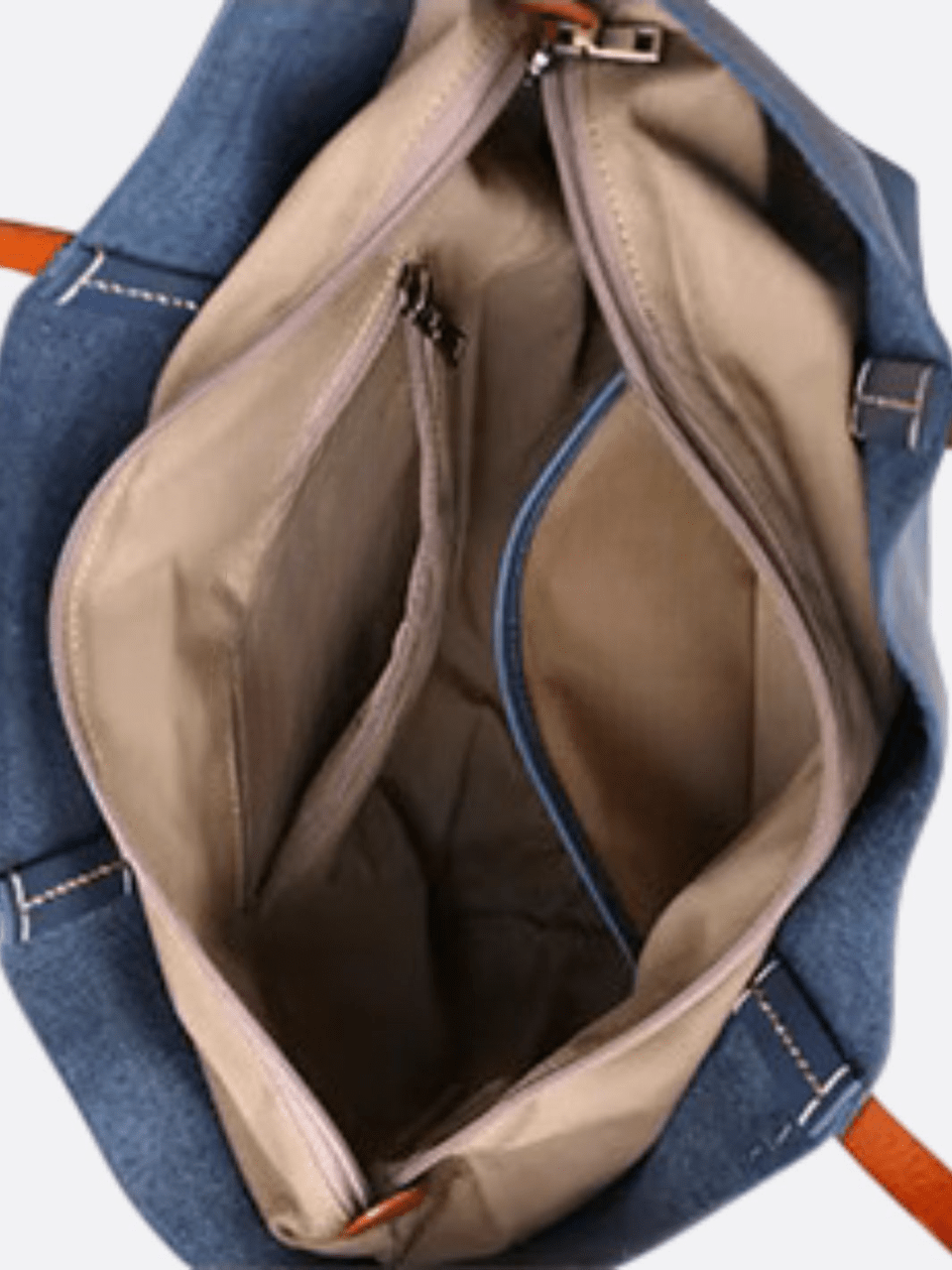 Sac cabas en cuir bleu marine<br>Galet