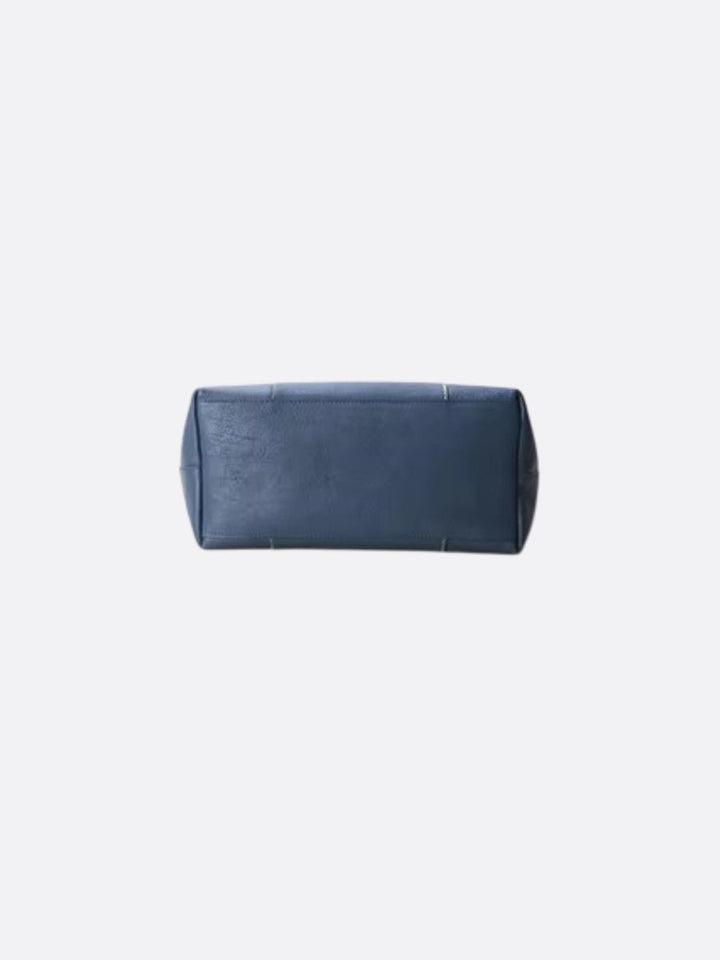 Sac cabas en cuir bleu marine<br>Galet