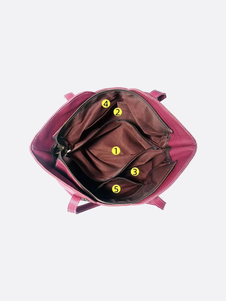 Sac cabas en cuir grainé