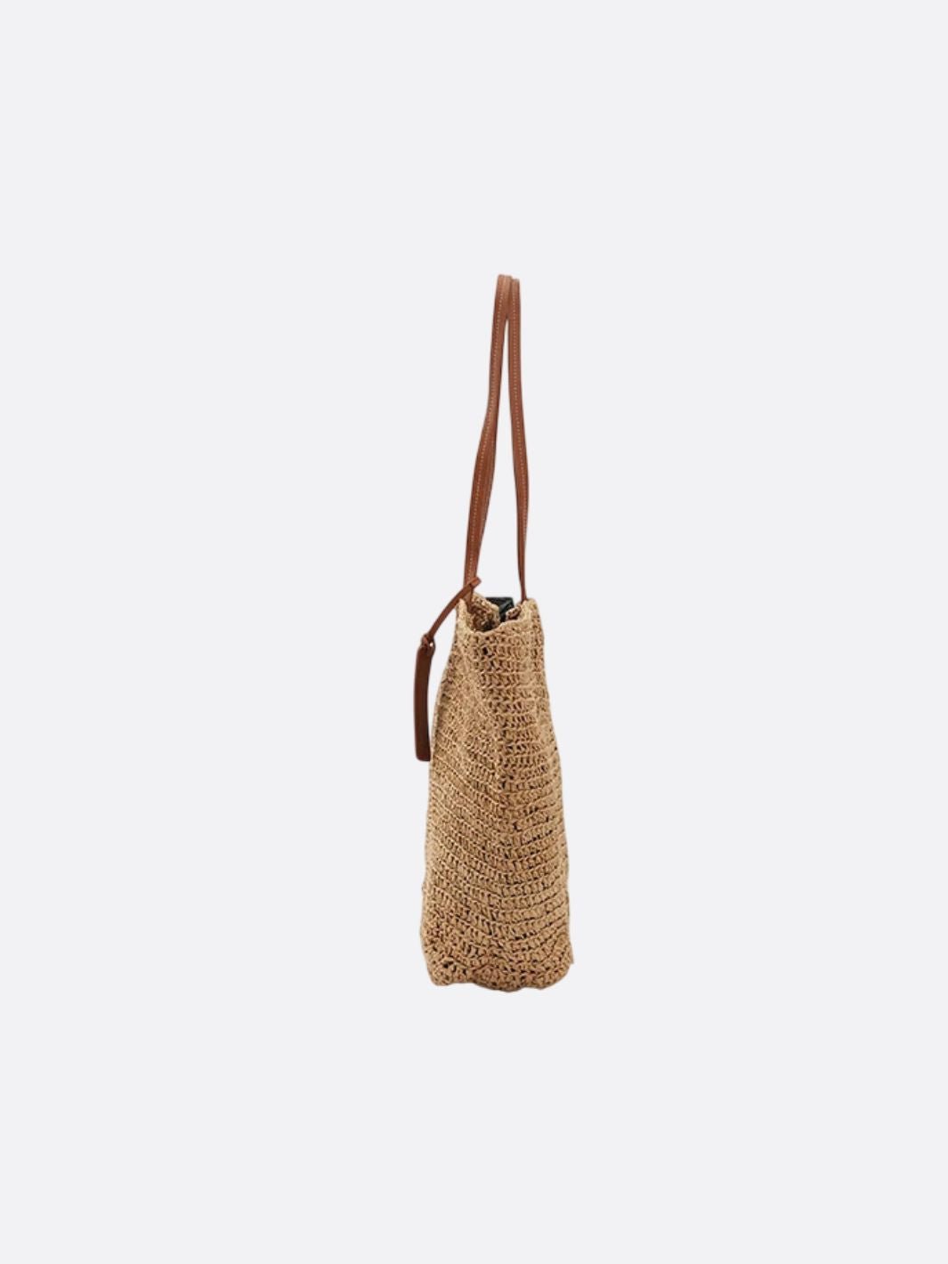 Sac cabas en paille et cuir