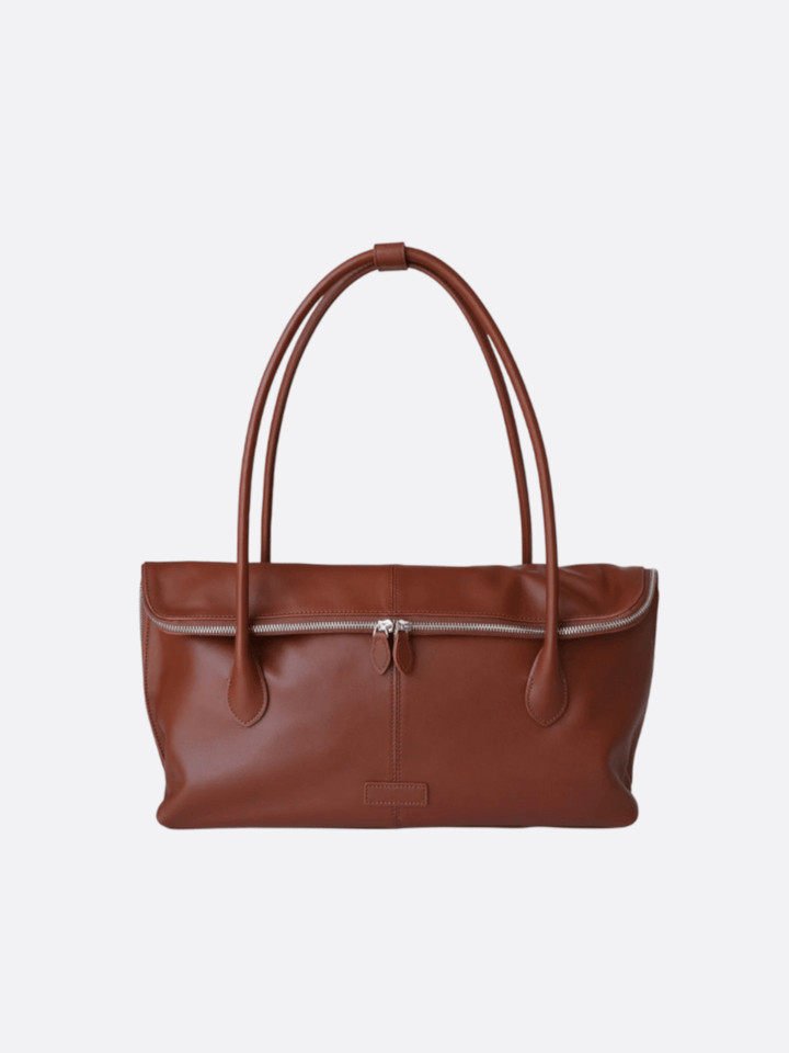 sac cabas rectangulaire cuir marron