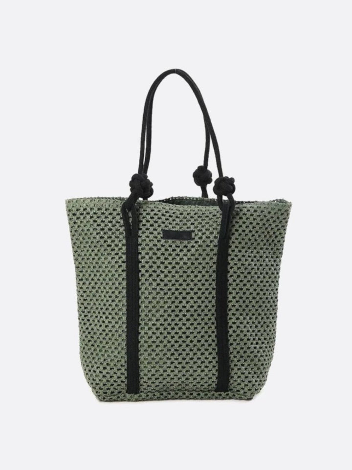 sac épaule paille kaki