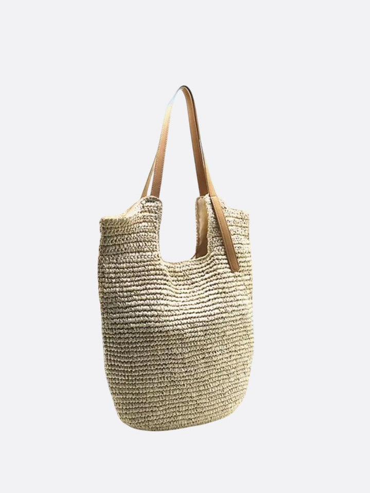 sac plage paille tressée