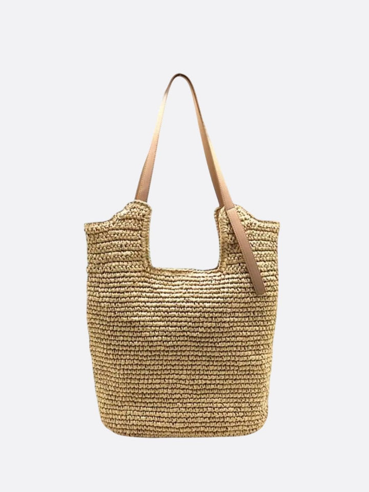 sac paille marron clair
