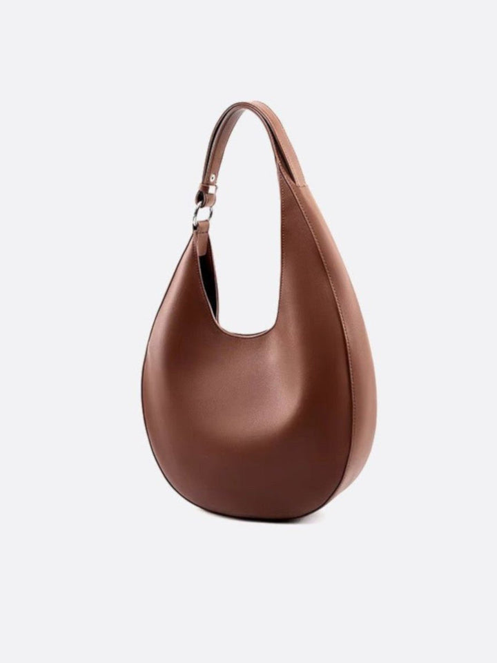 Sac cuir marron demi-lune