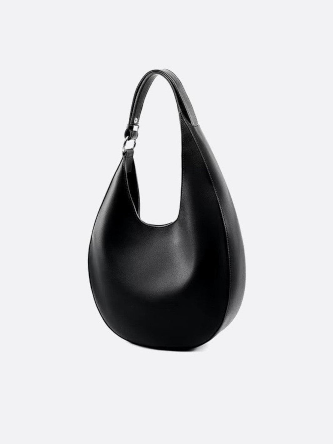 Sac cuir noir demi-lune