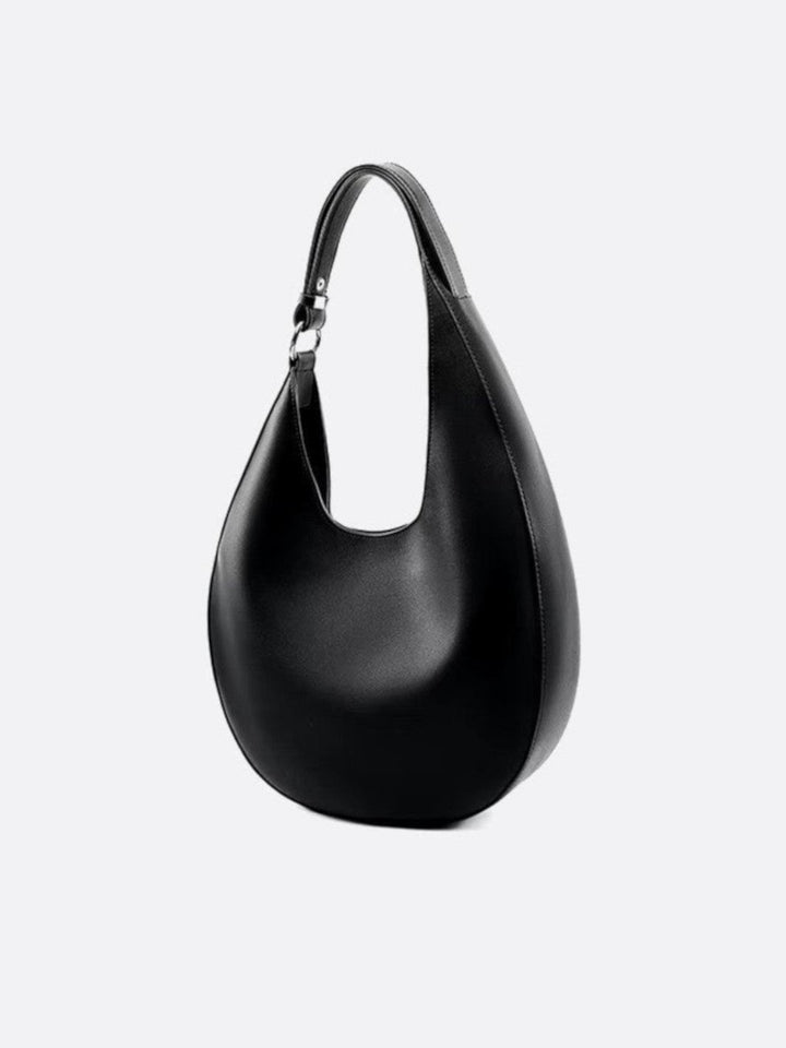Sac cuir noir demi-lune