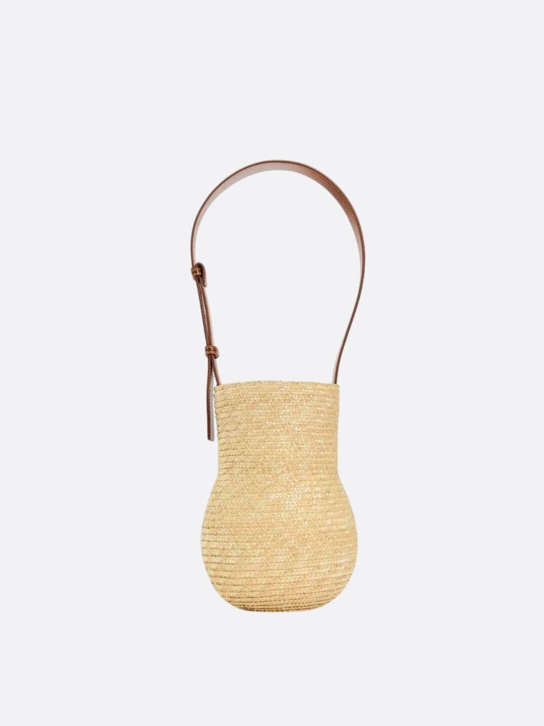 sac paille et cuir marron