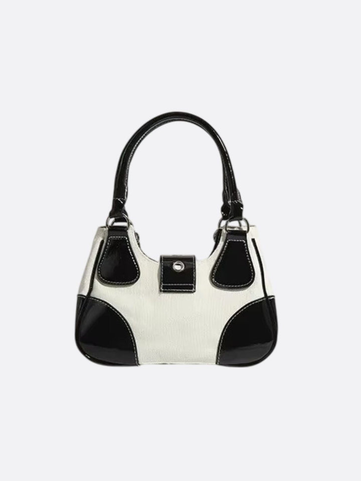 Sac épaule toile et cuir