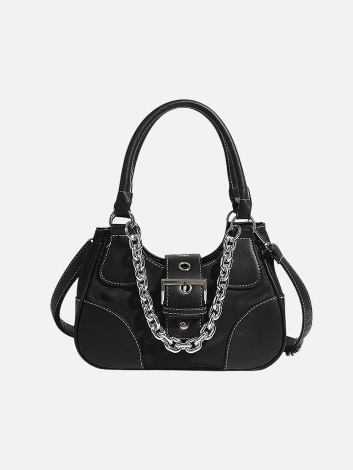 sac toile et cuir noir