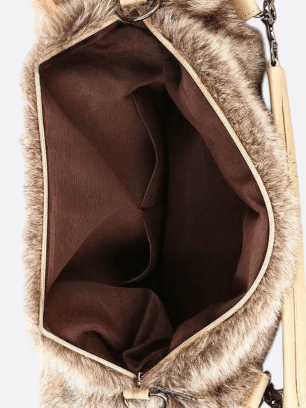 Sac fausse fourrure beige<br>Norenzo