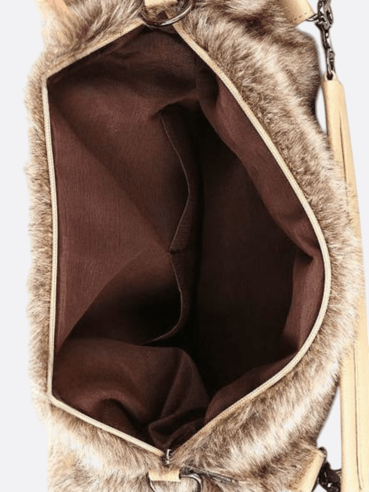 Sac fausse fourrure beige<br>Norenzo