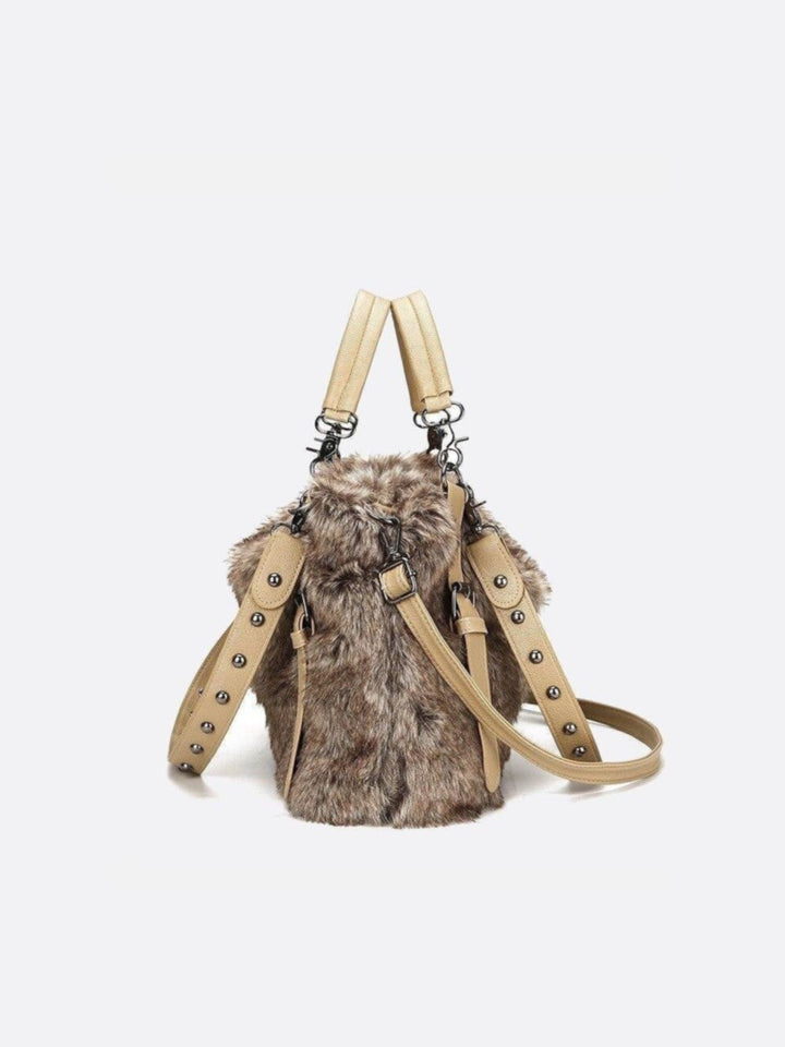 Sac fausse fourrure beige<br>Norenzo