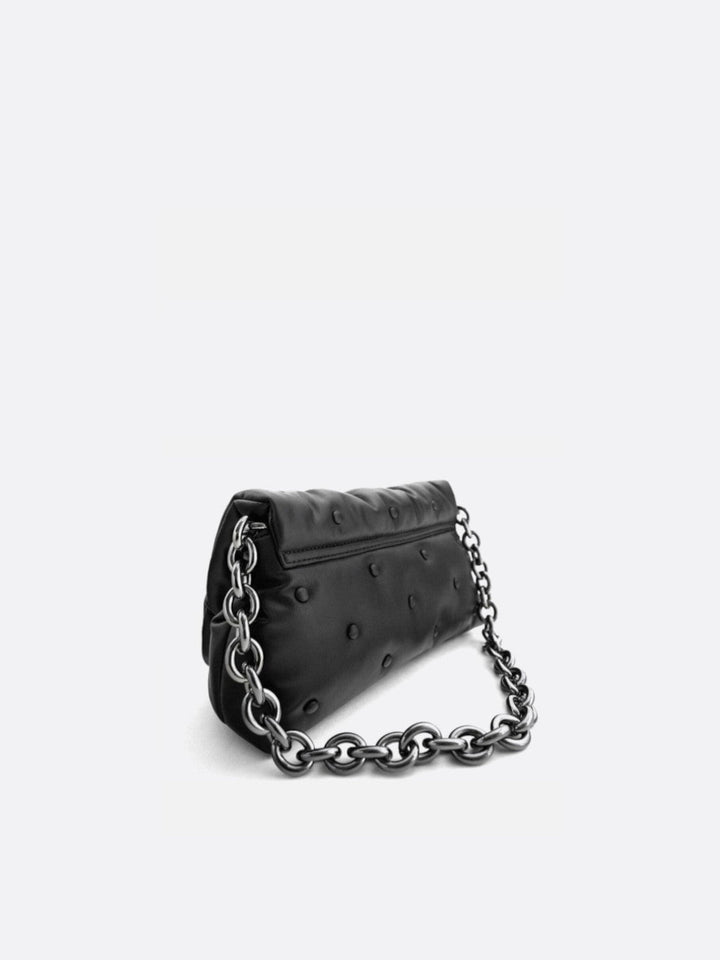 Sac noir matelassé avec chaine en bandoulière<br>Noctis