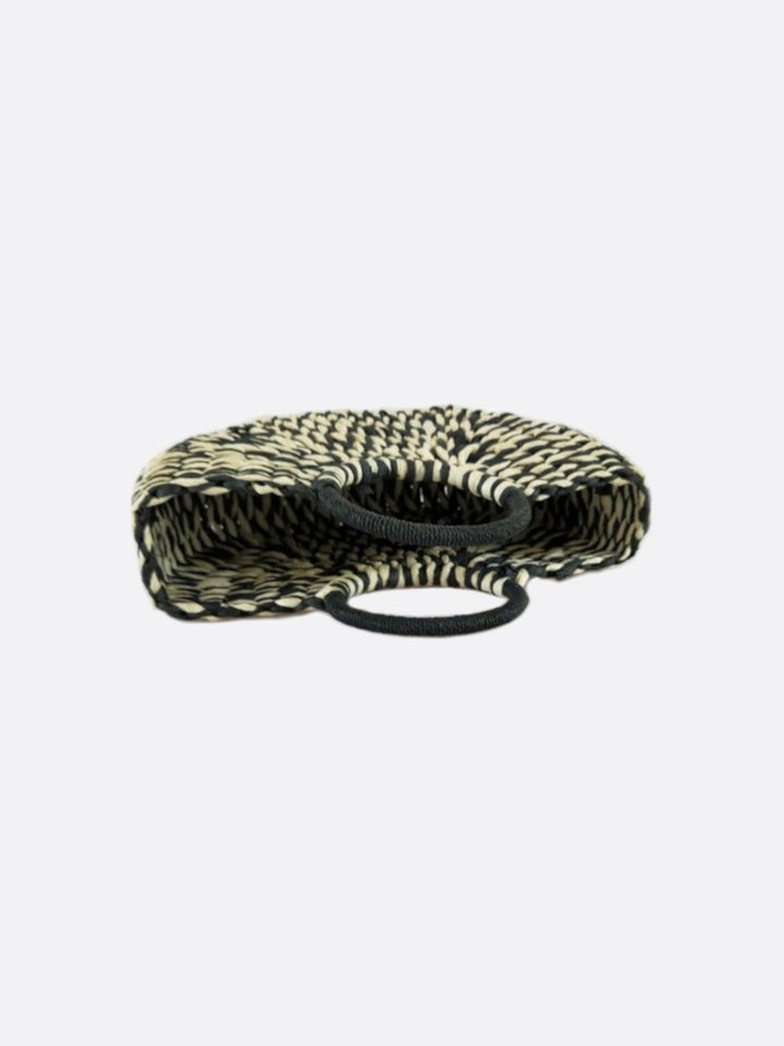 Sac panier en osier noir et blanc<br>Oria