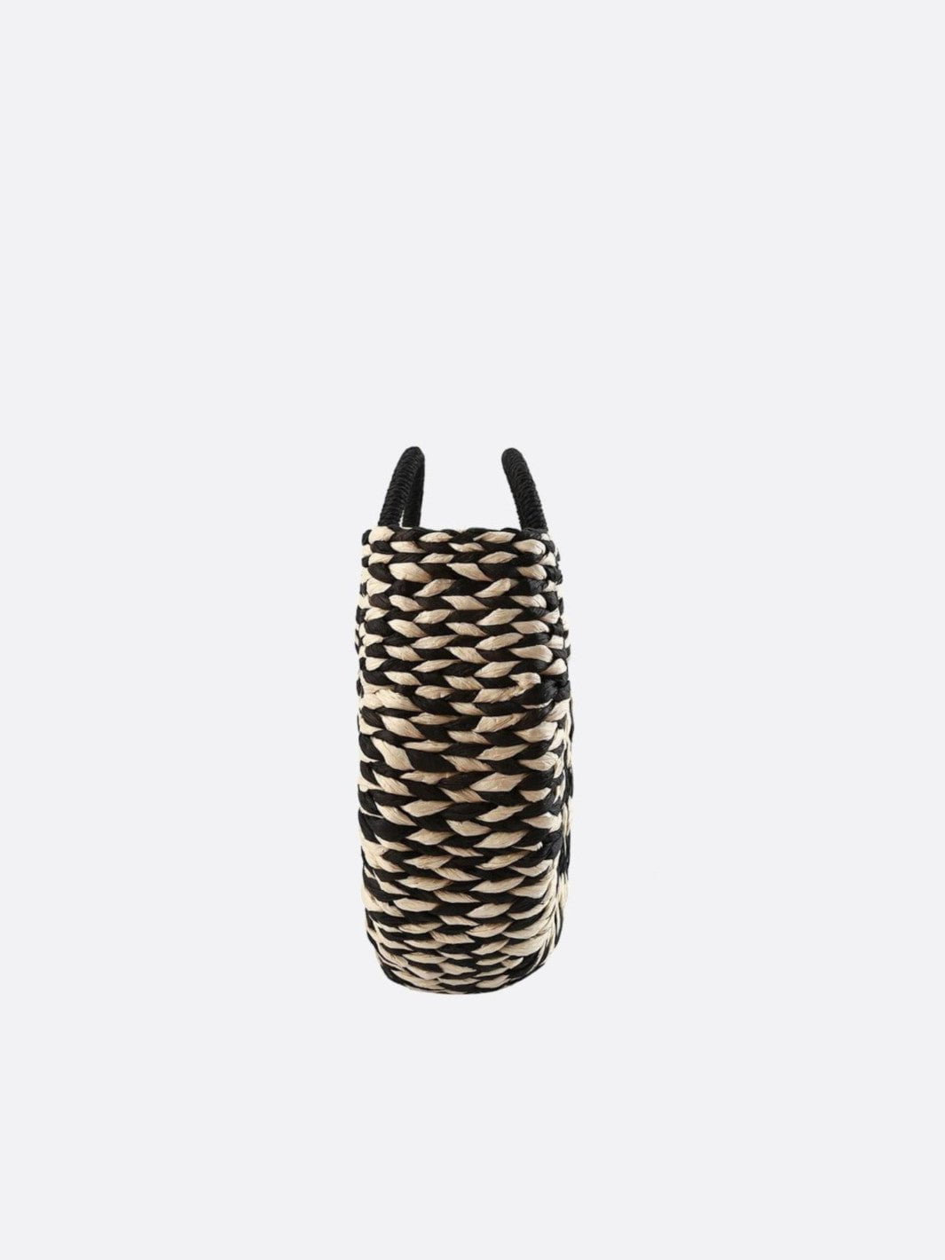 Sac panier en osier noir et blanc<br>Oria