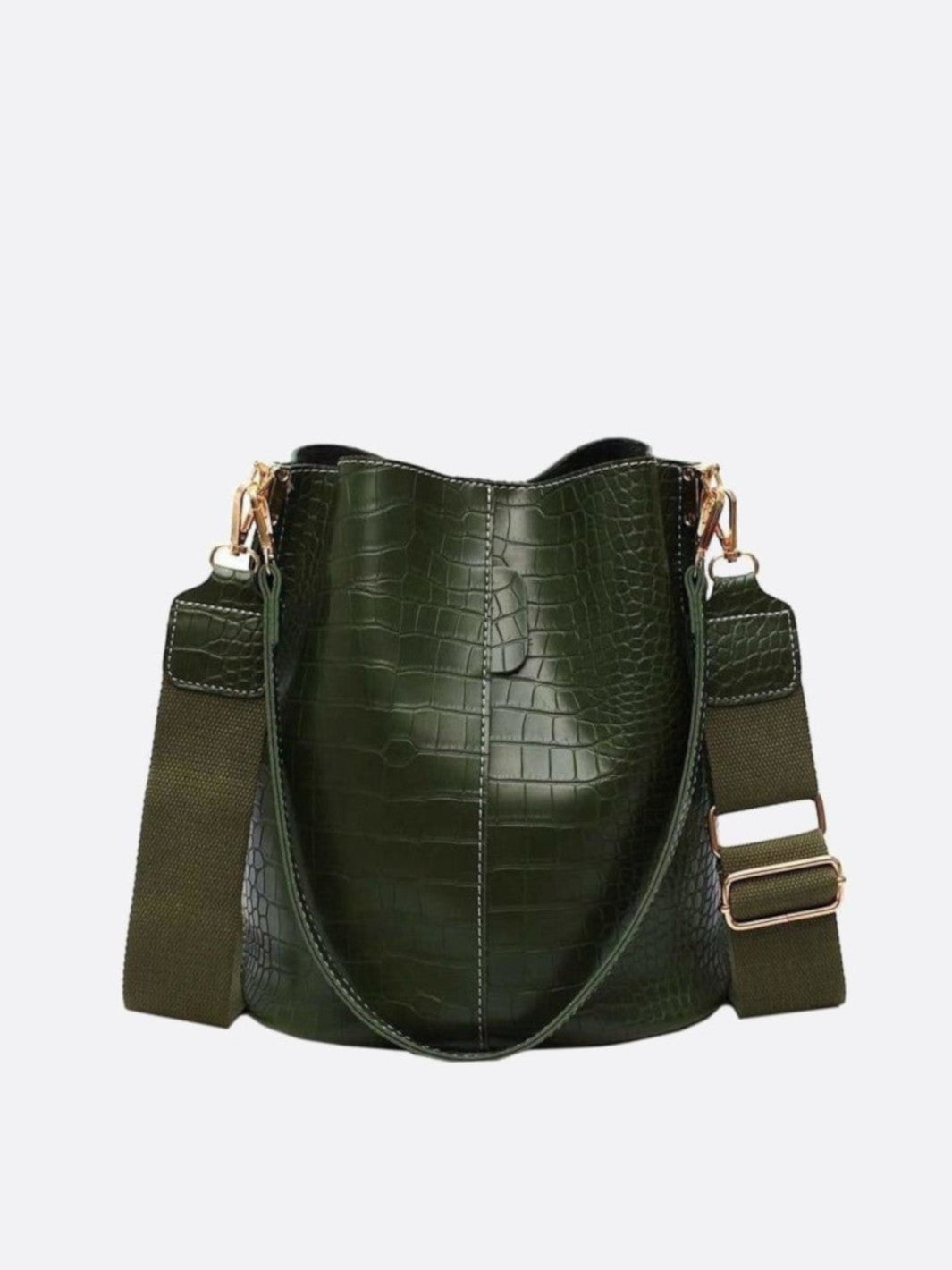 Sac seau croco vert foncé